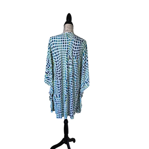 Natori Polka Dot Multicolor Mini Dress Kaftan Kimono Style V-Neck Size XS - Picture 3 of 8